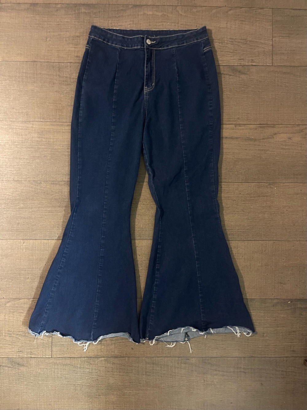 Shein Curve Y2K Dark Wash High Waist Extreme Flare Jeans 2XL
